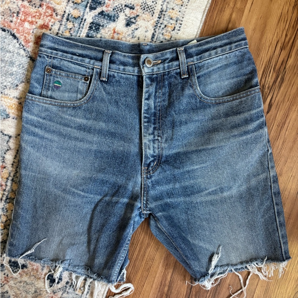 Vintage Distressed Texwood Cutoff Denim Shorts